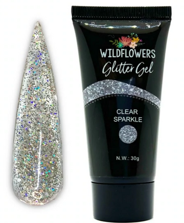 Wildflowers glitter gel Clear sparkle (holo)