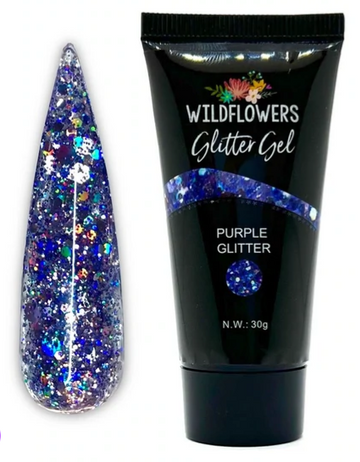 Wildflowers glitter gel Purple glitter