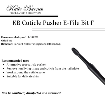 KB CUTICLE PUSHER E-FILE BIT FINE GRIT