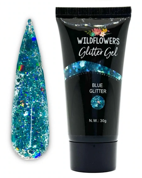 wildflowers glitter gel blue glitter